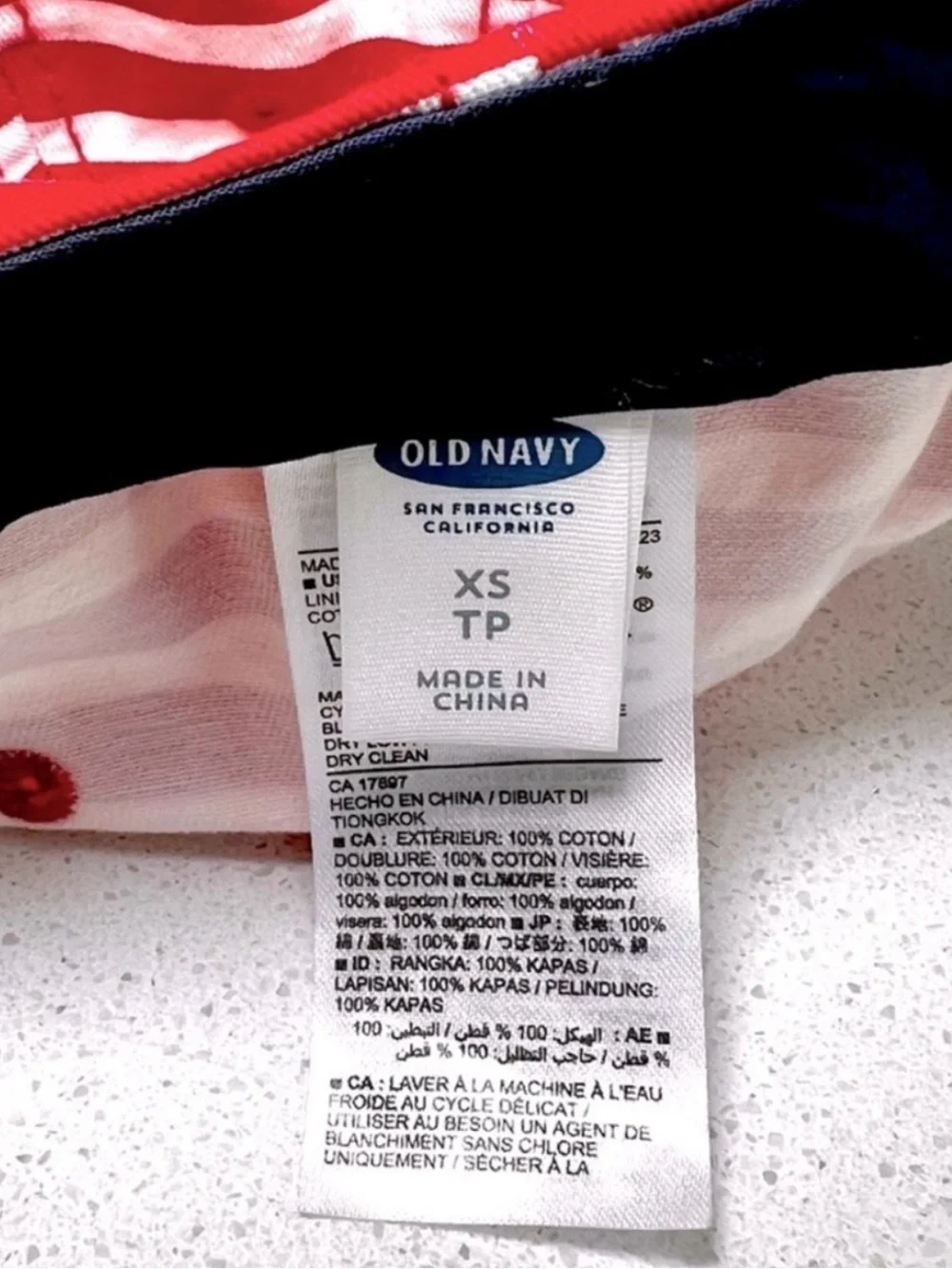 OLD NAVY Toddler Flag Hat XS Red White Blue USA Patriotic Baseball Cap